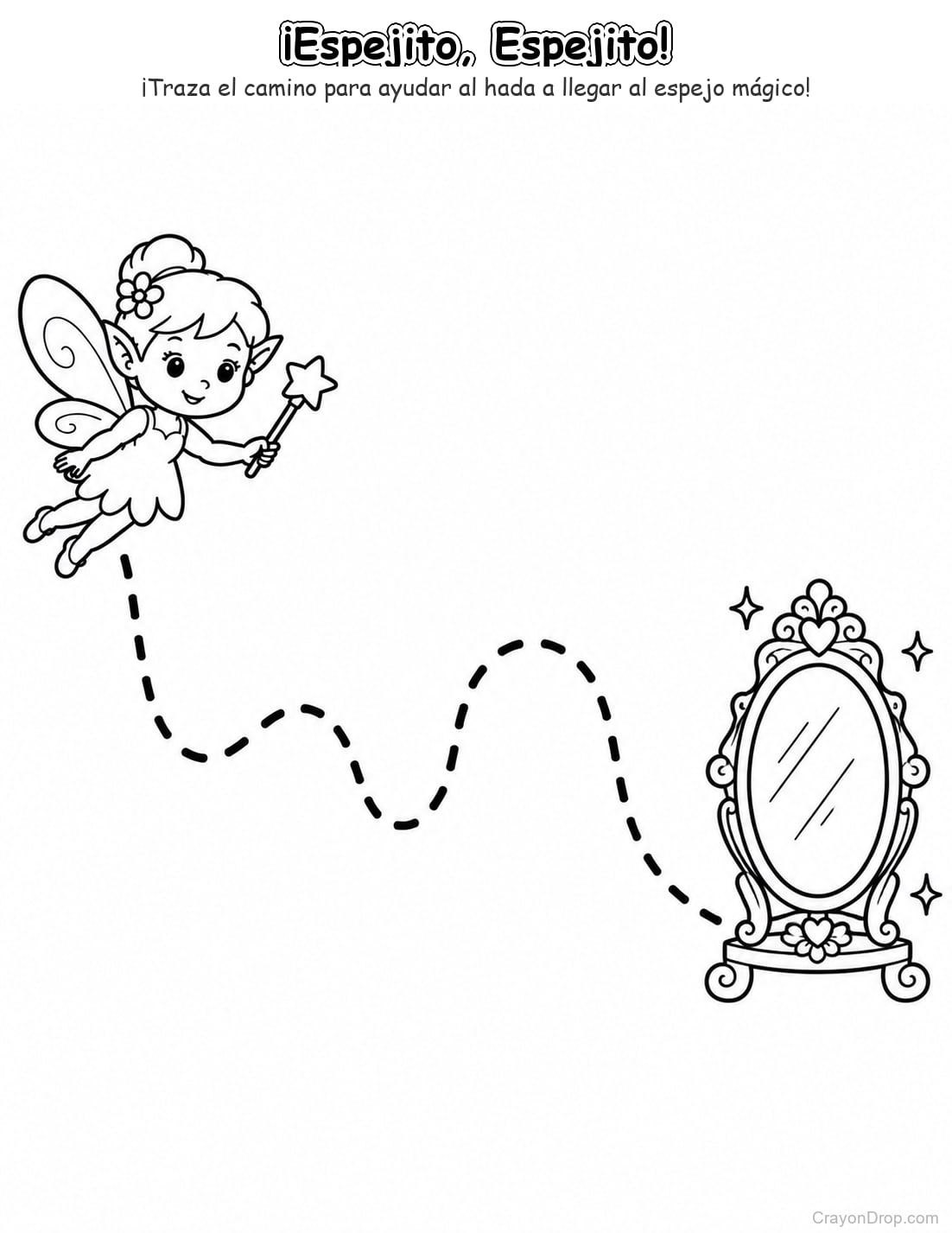 Ap Fairies Trace Path página para colorear