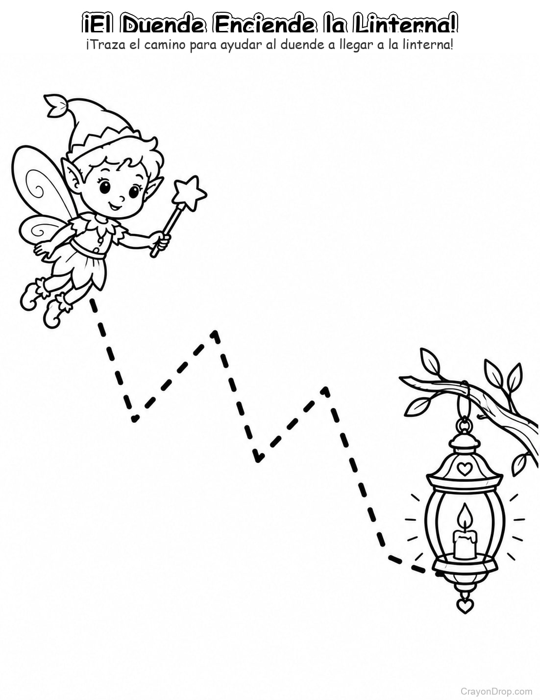 Ap Fairies Trace Path página para colorear