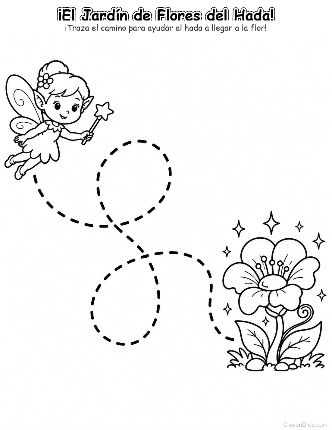 Ap Fairies Trace Path página para colorear