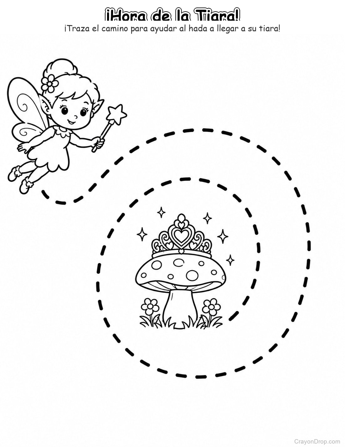 Ap Fairies Trace Path página para colorear