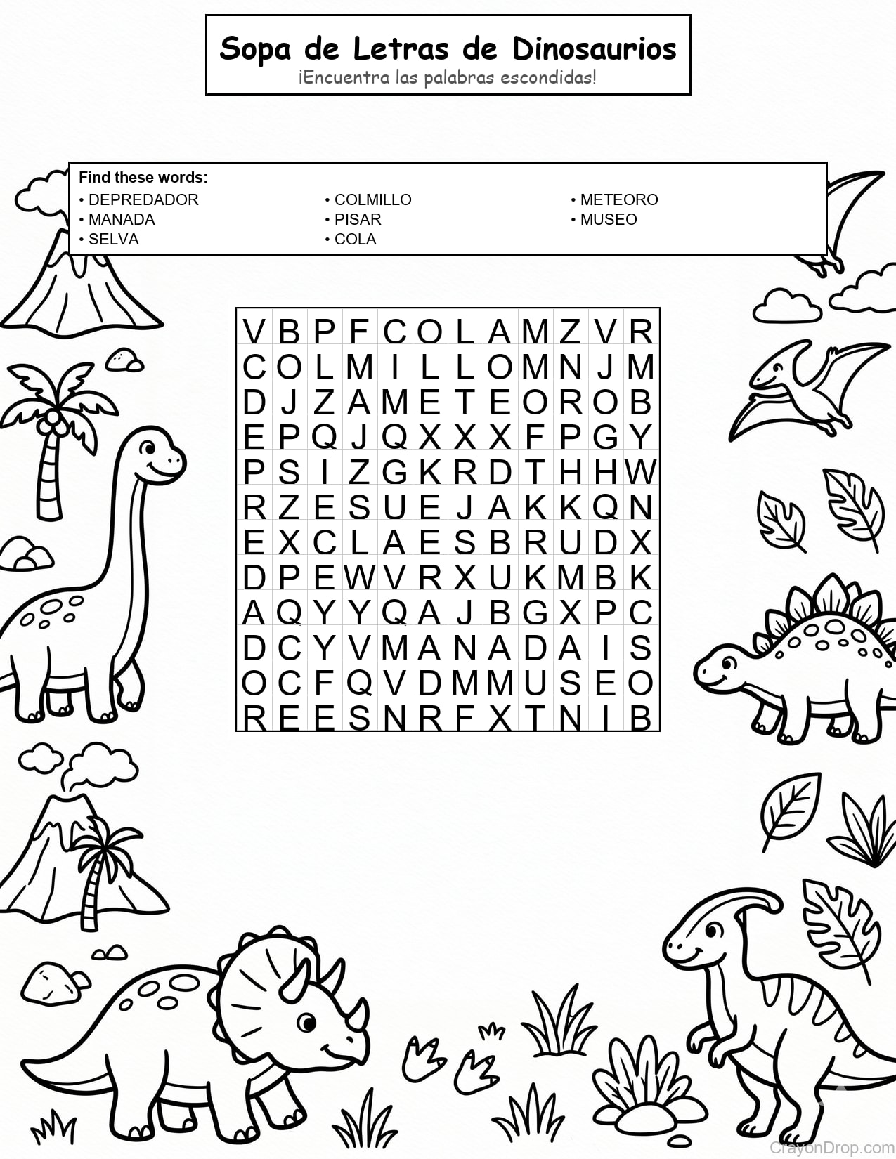 Ws Dino página para colorear