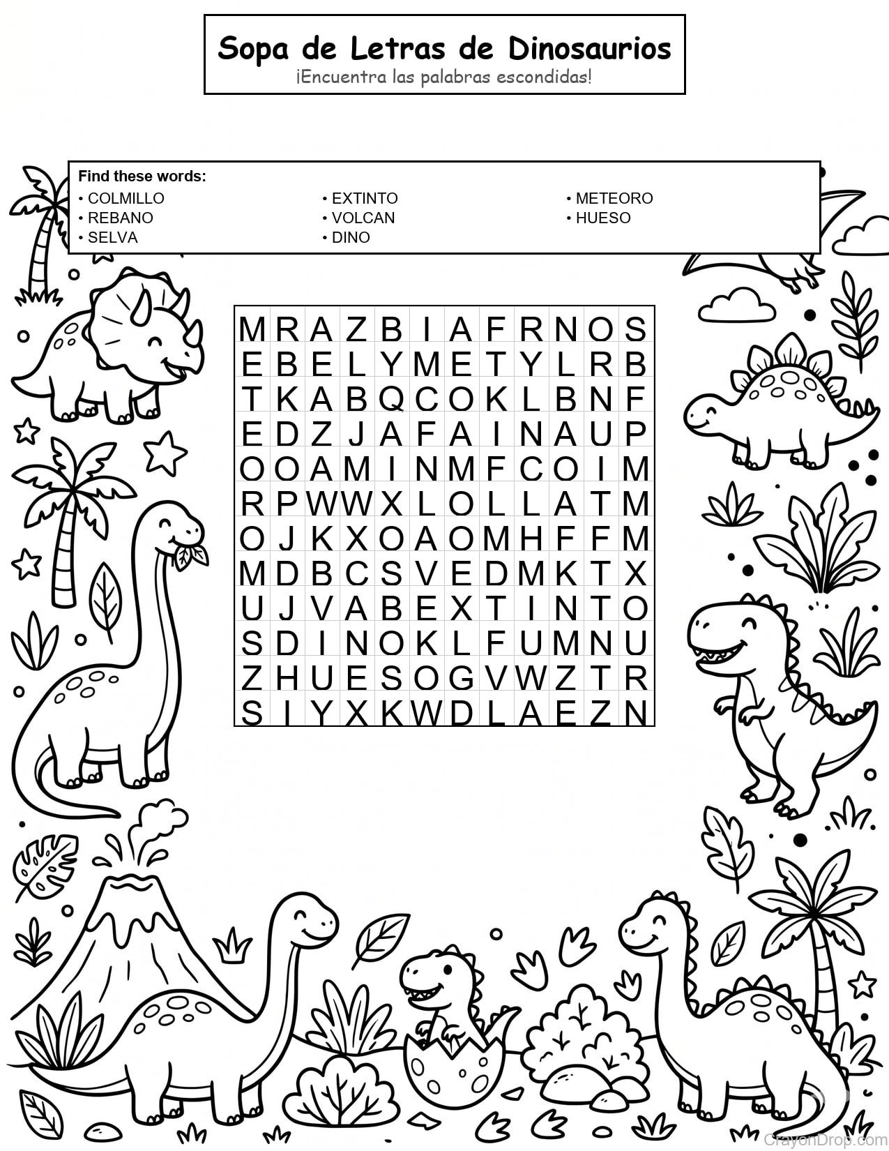 Ws Dino página para colorear