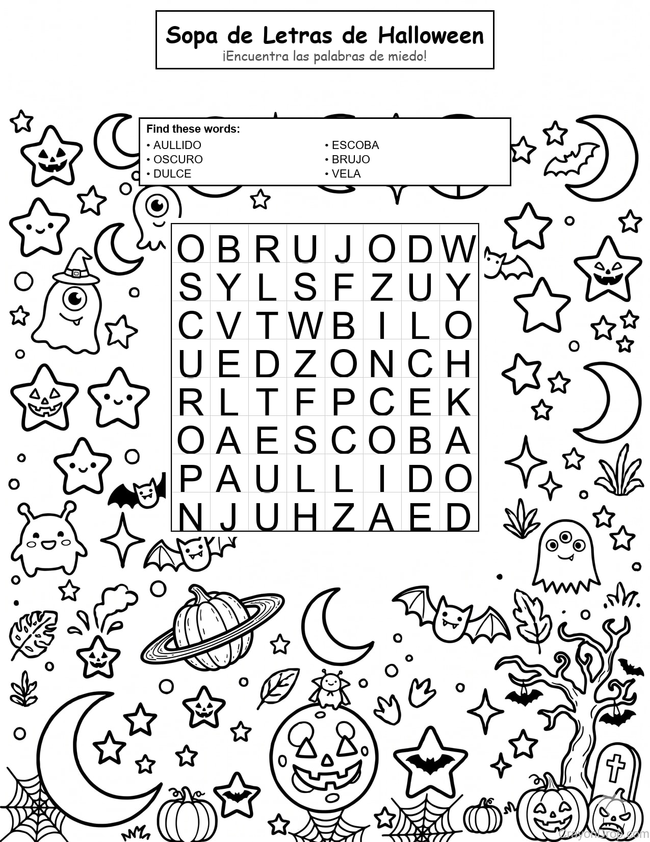Ws Halloween página para colorear