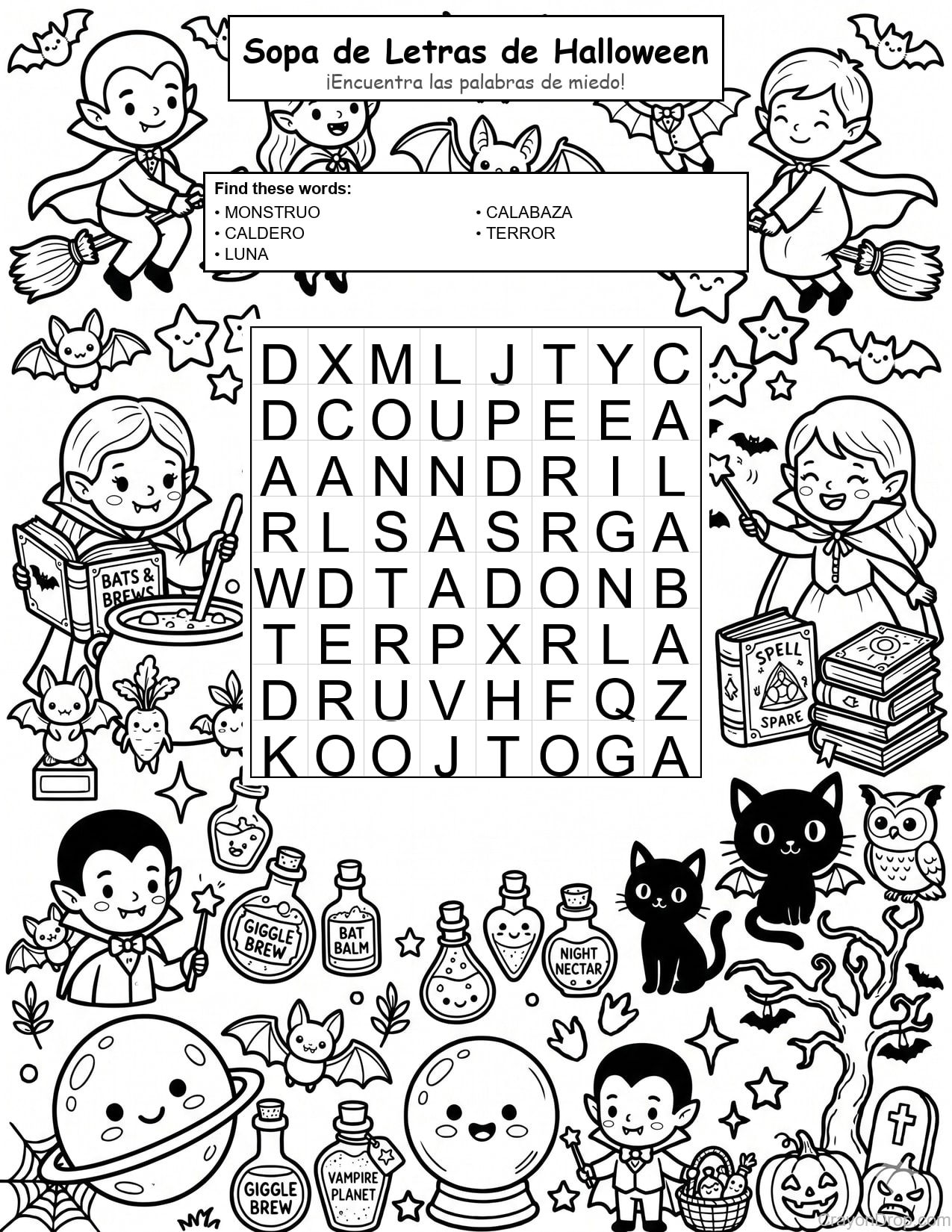 Ws Halloween página para colorear