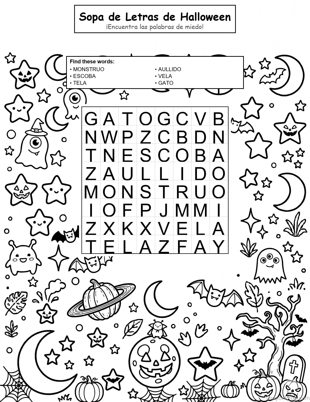 Ws Halloween página para colorear