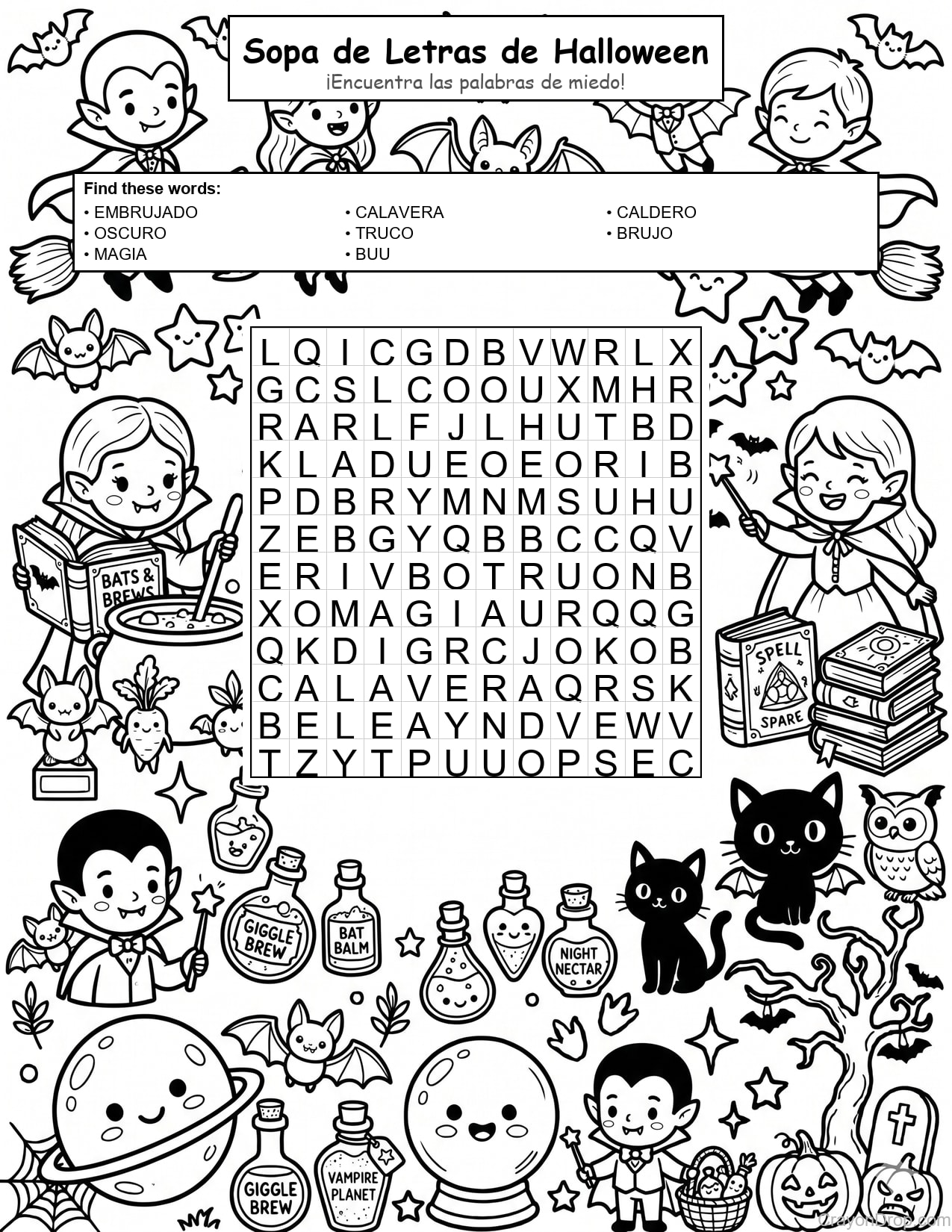 Ws Halloween página para colorear