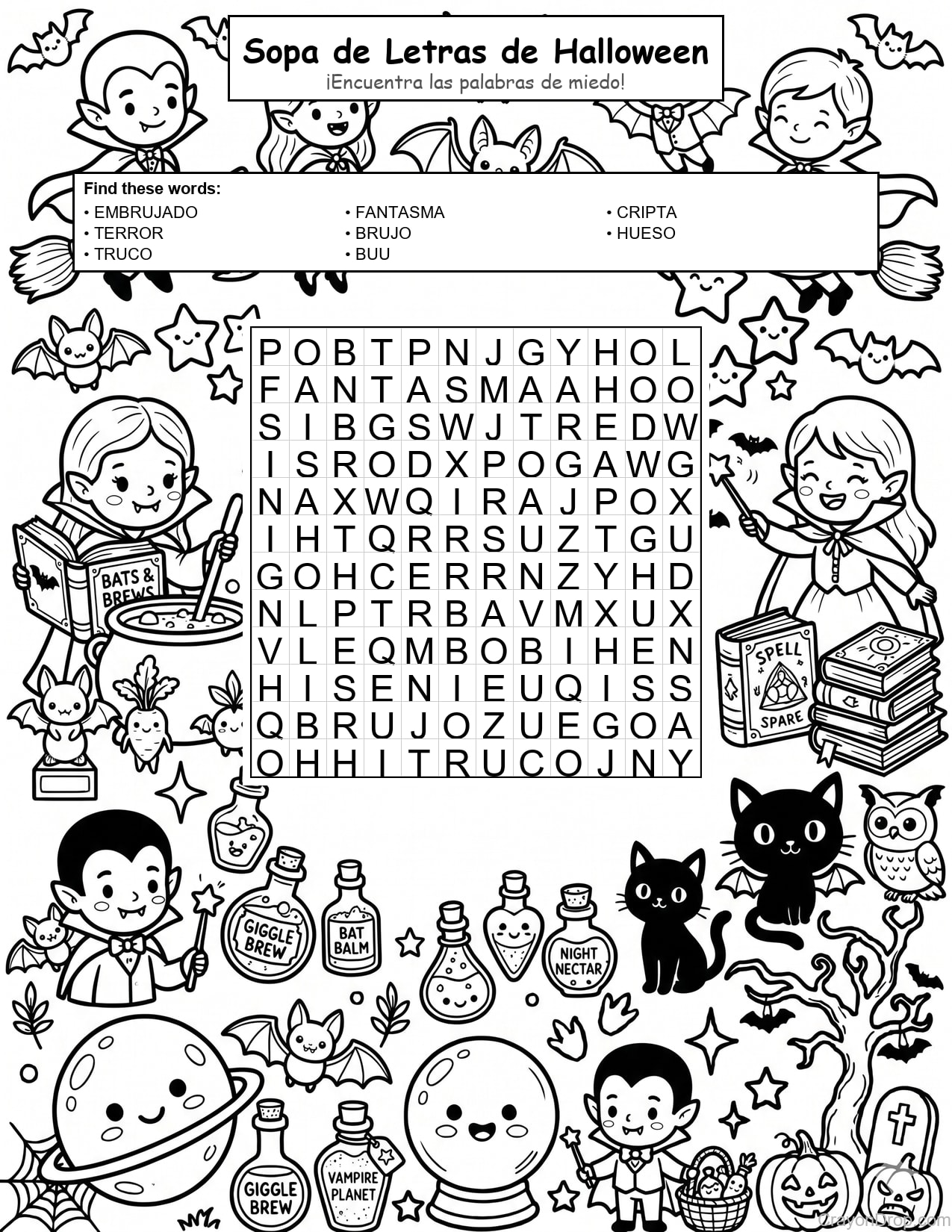 Ws Halloween página para colorear