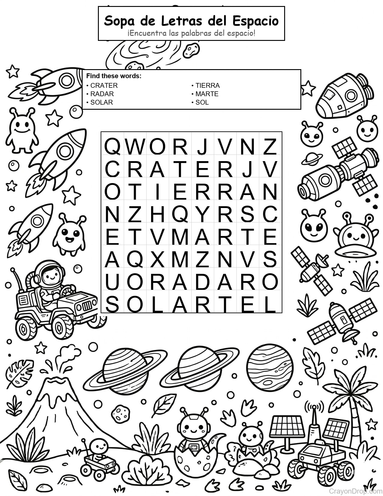 Ws Space página para colorear