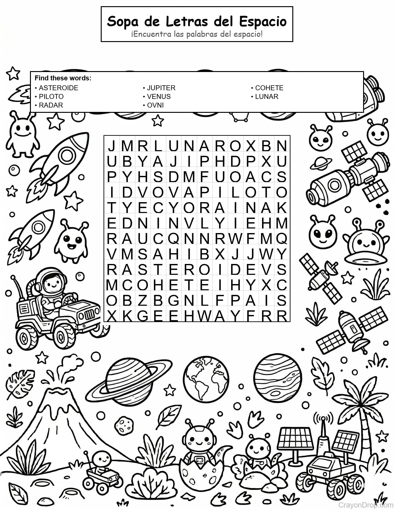 Ws Space página para colorear