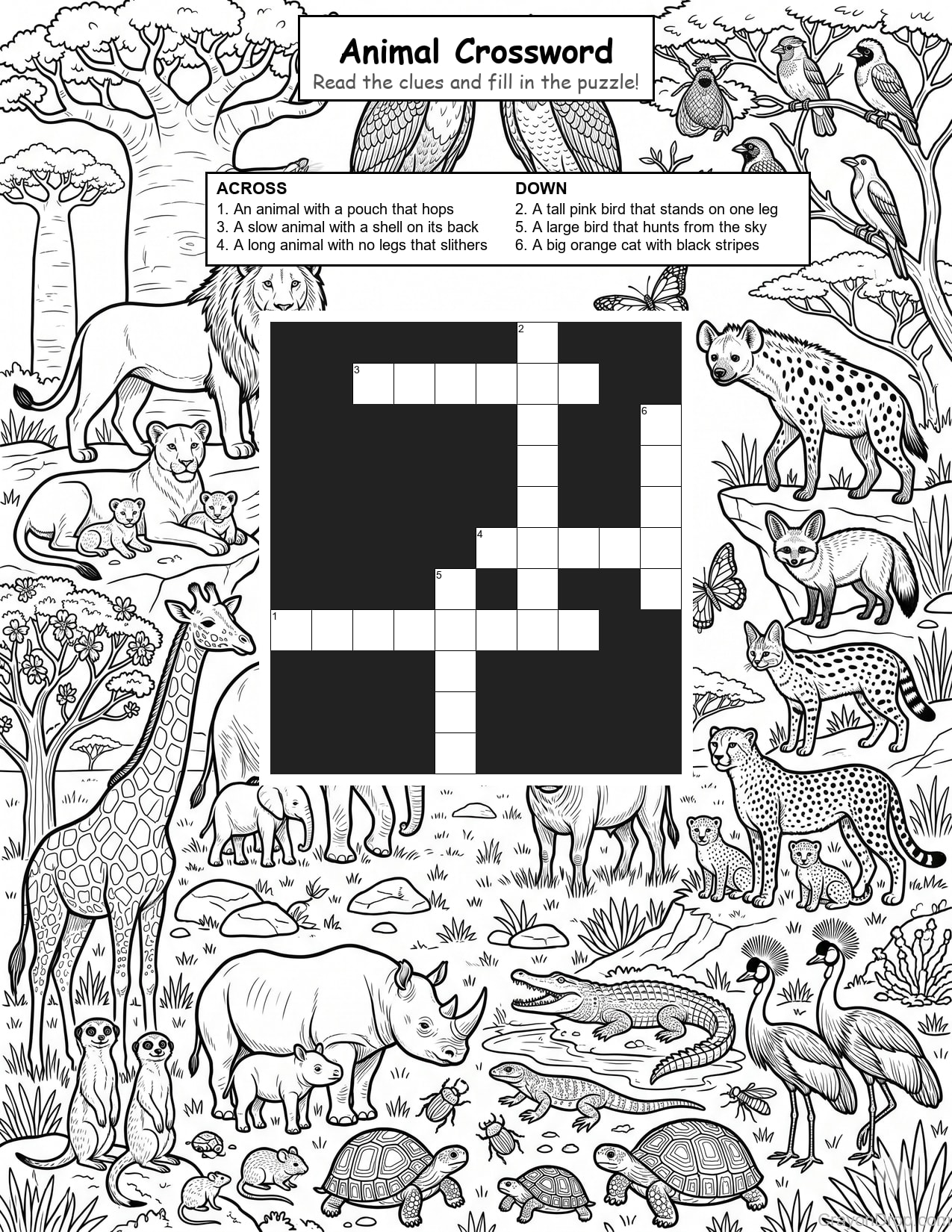 Cw Animals coloring page