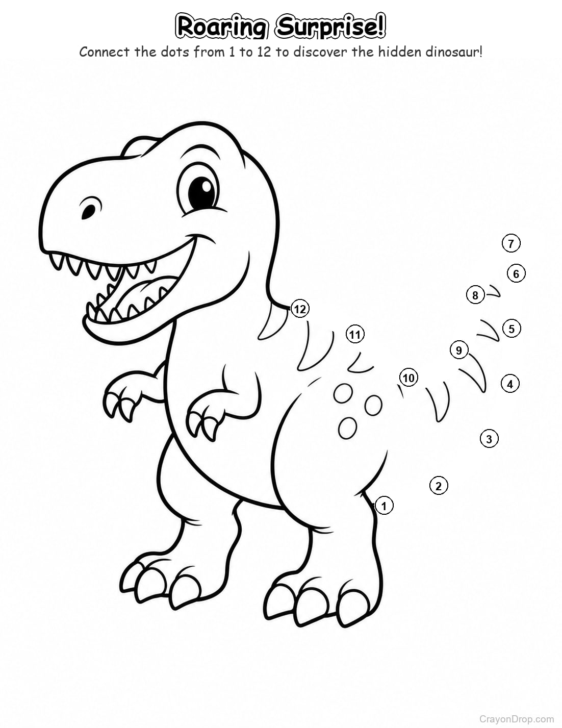 Ap Dinosaurs Connect Dots coloring page