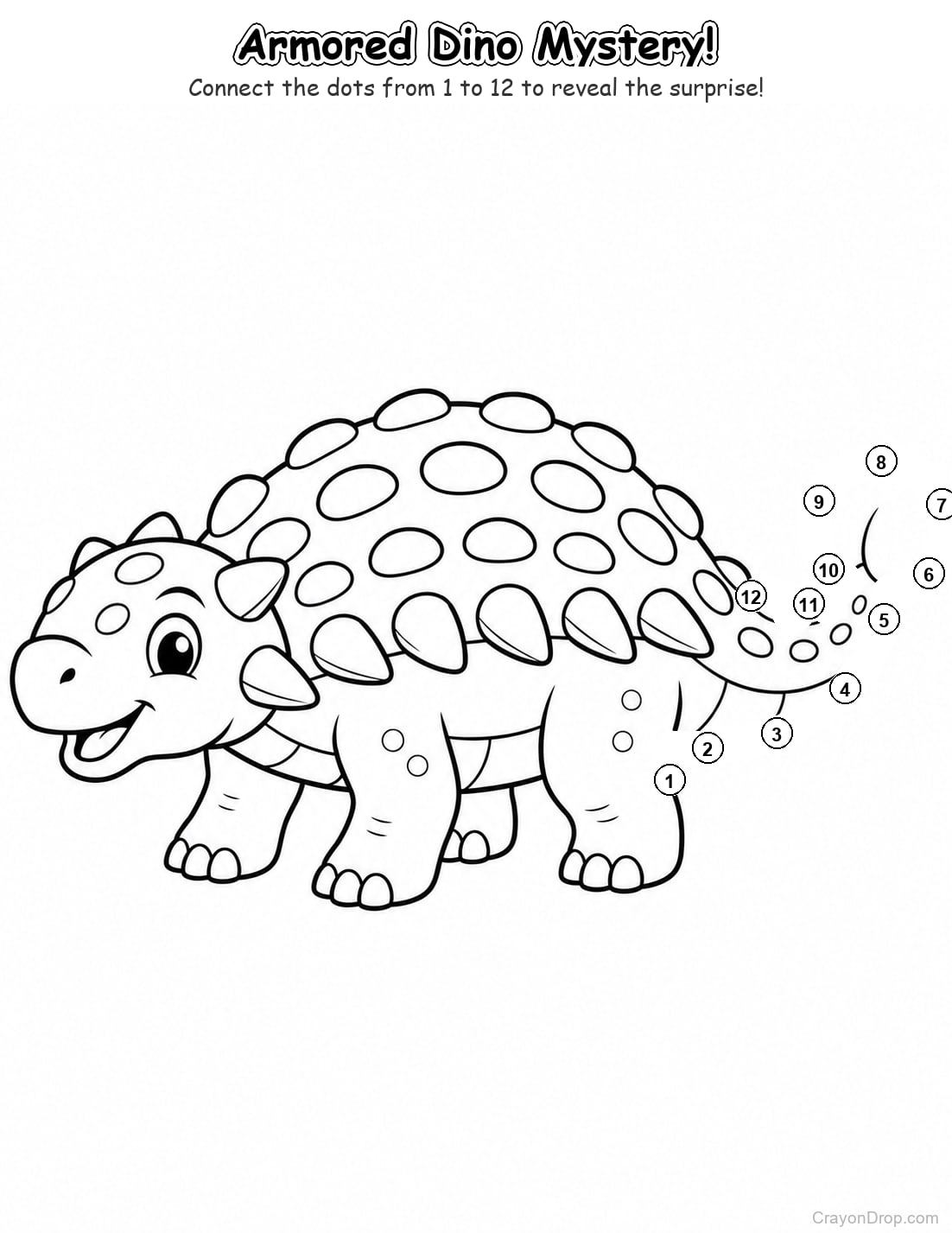 Ap Dinosaurs Connect Dots coloring page