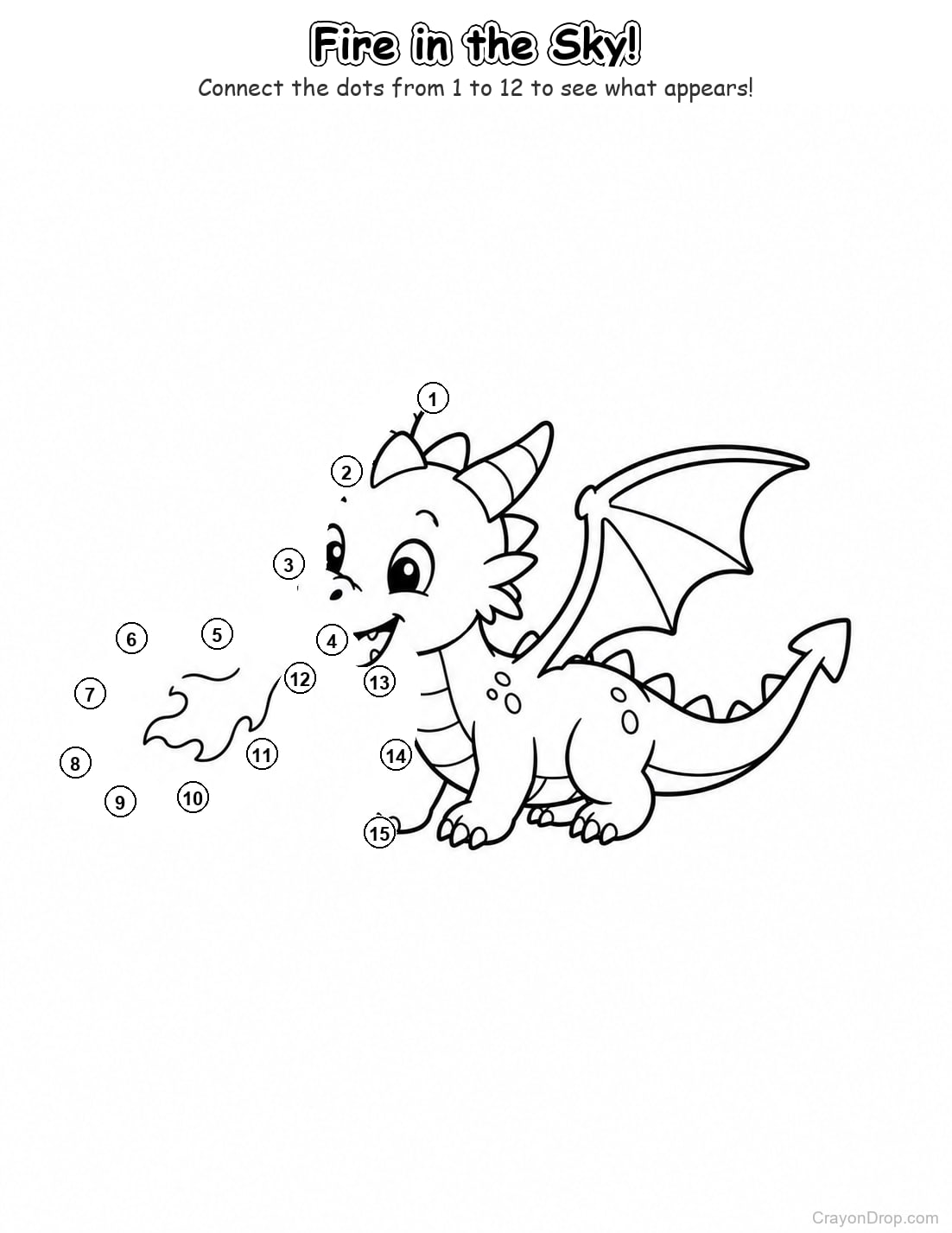 Ap Dragons Connect Dots coloring page