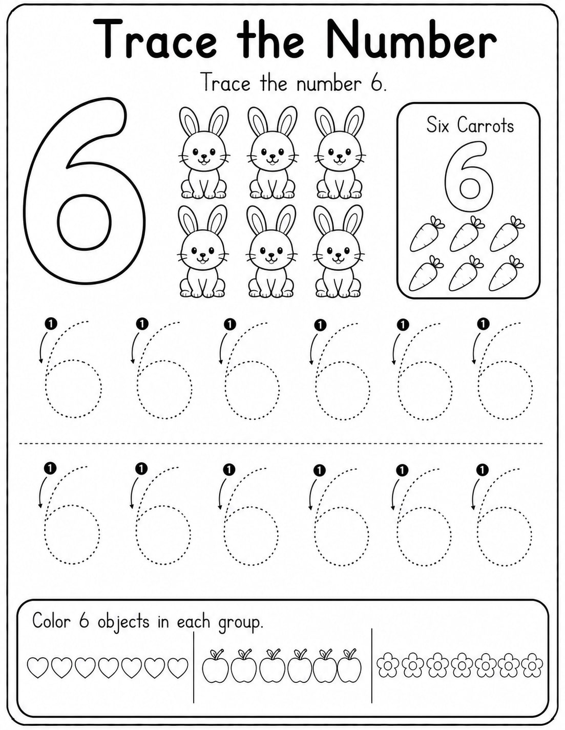 Ap Numbers 6 1 Es coloring page