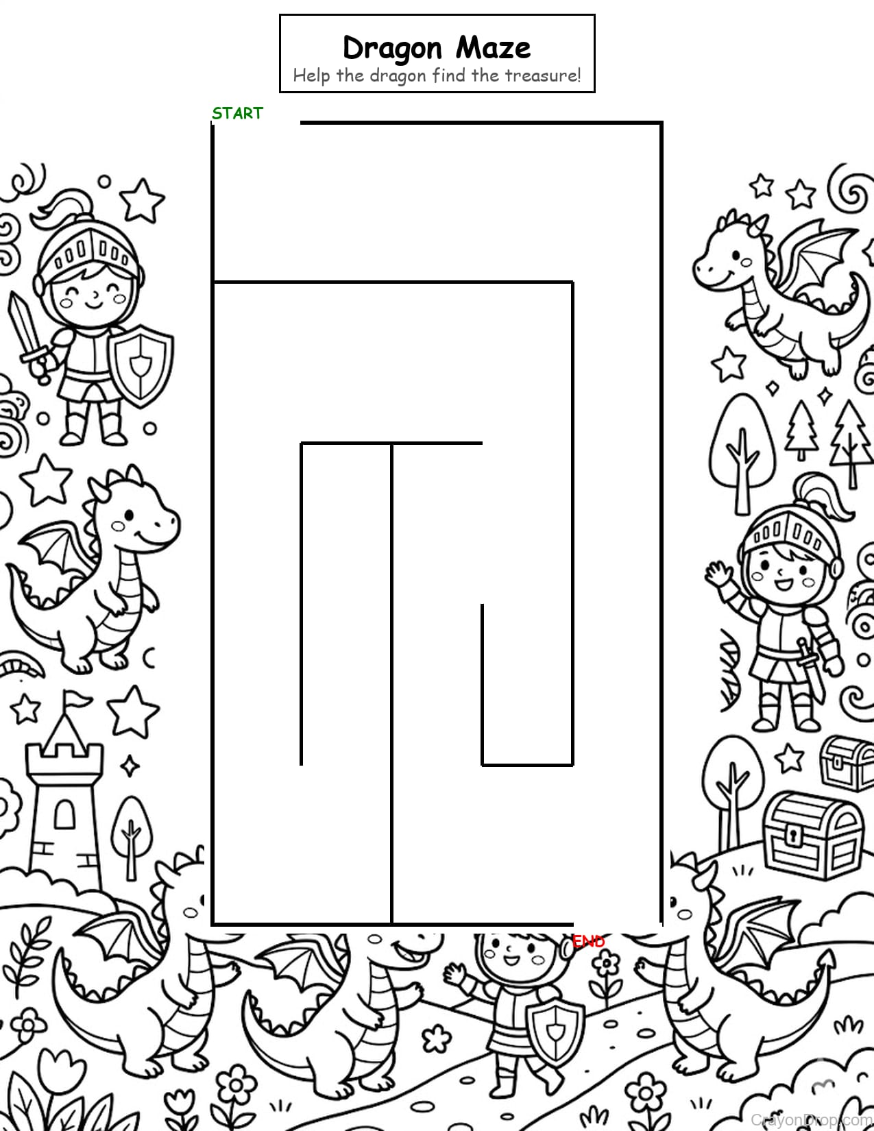 Maze Dragons coloring page