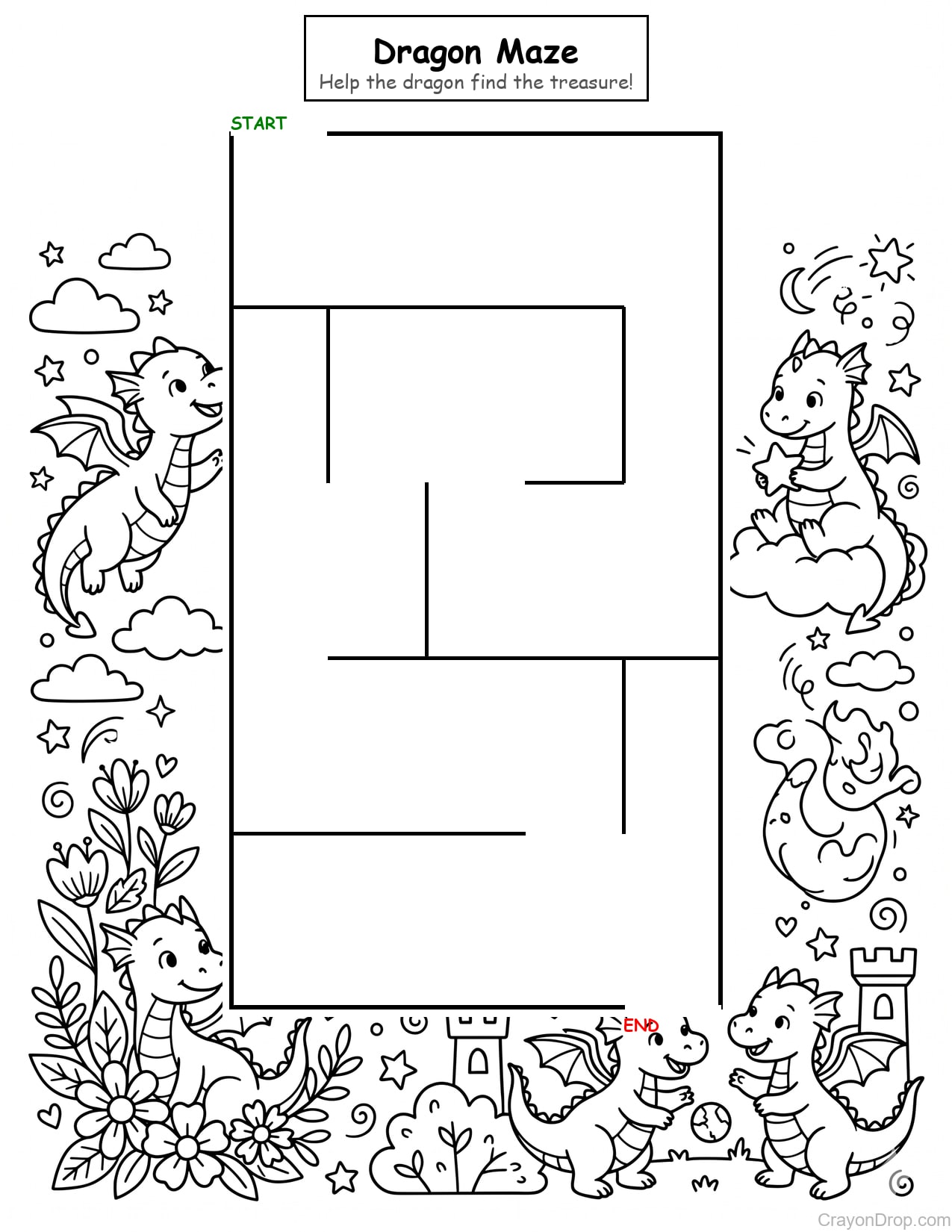 Maze Dragons coloring page