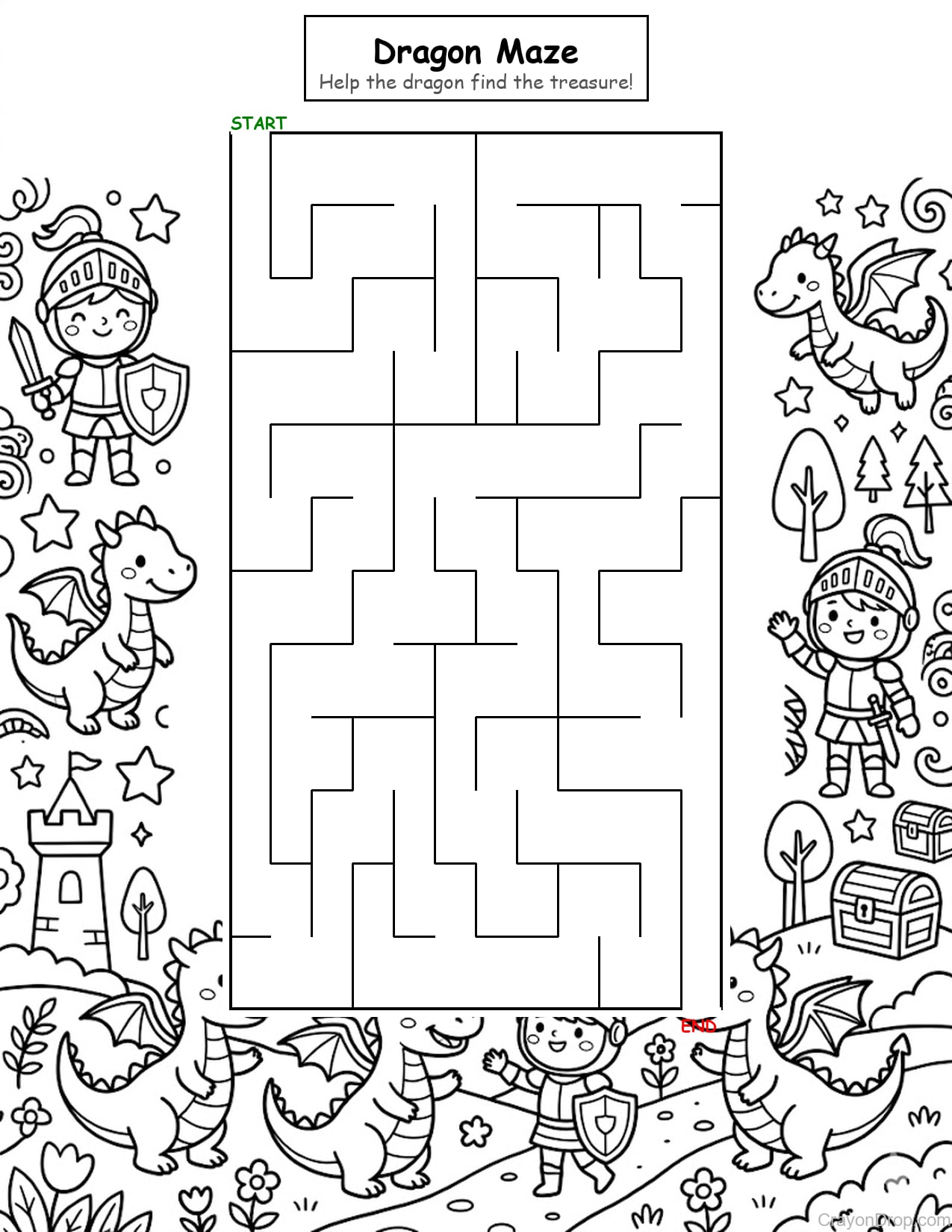 Maze Dragons coloring page