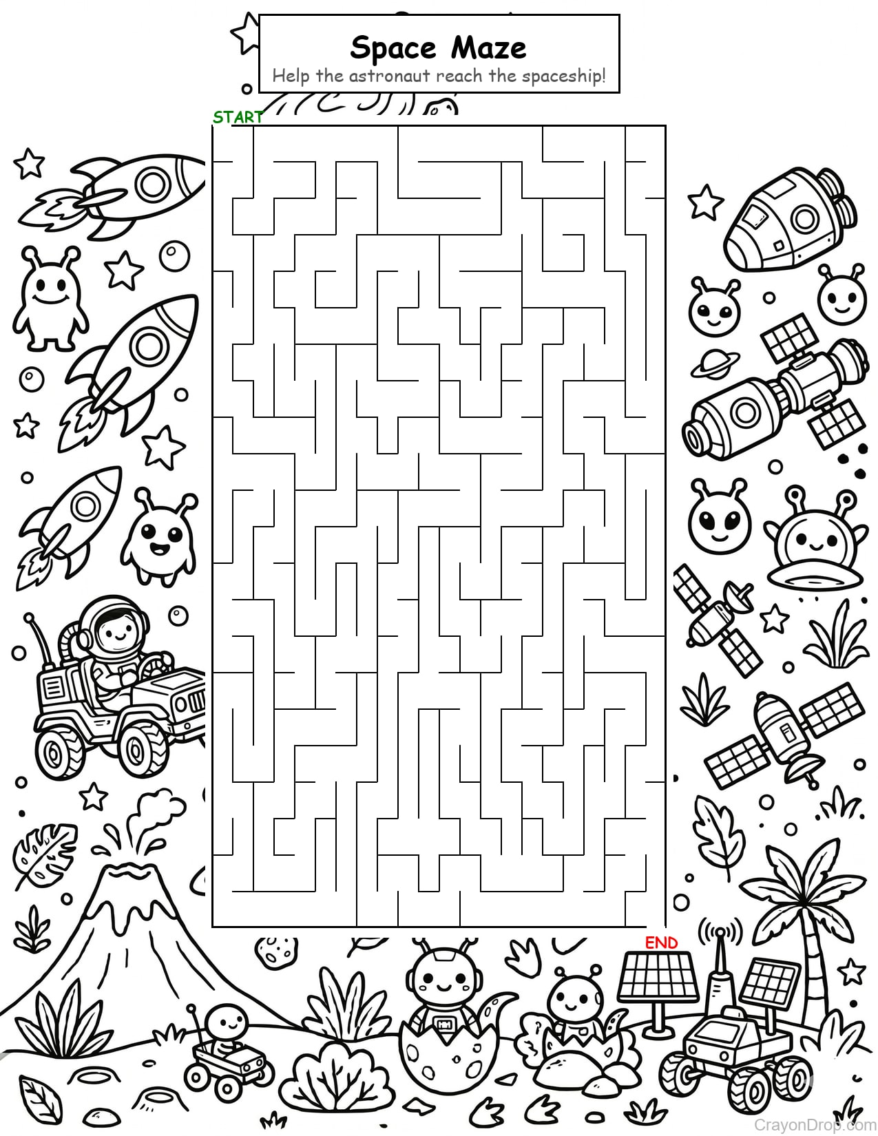 Maze Space Hard coloring page