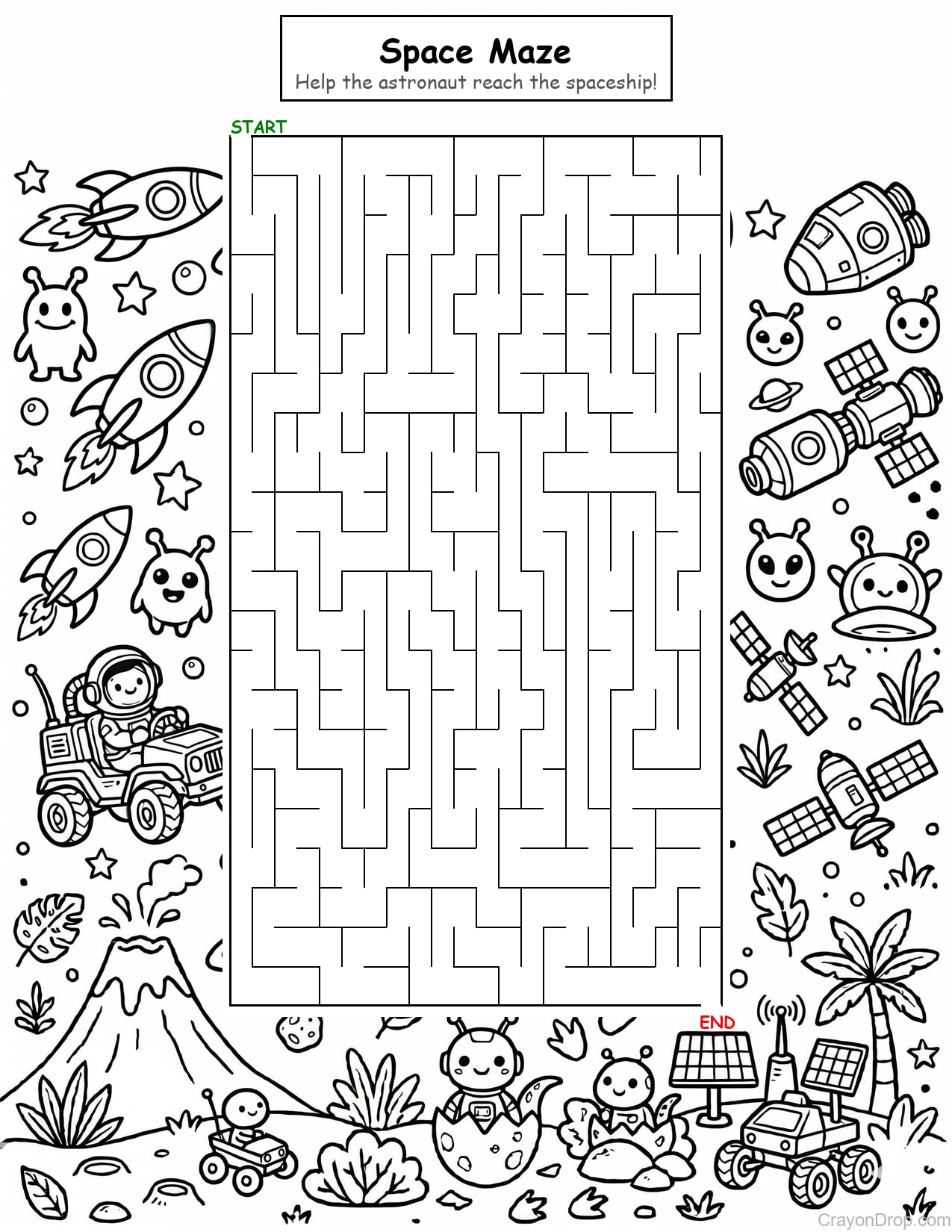 Maze Space Hard coloring page