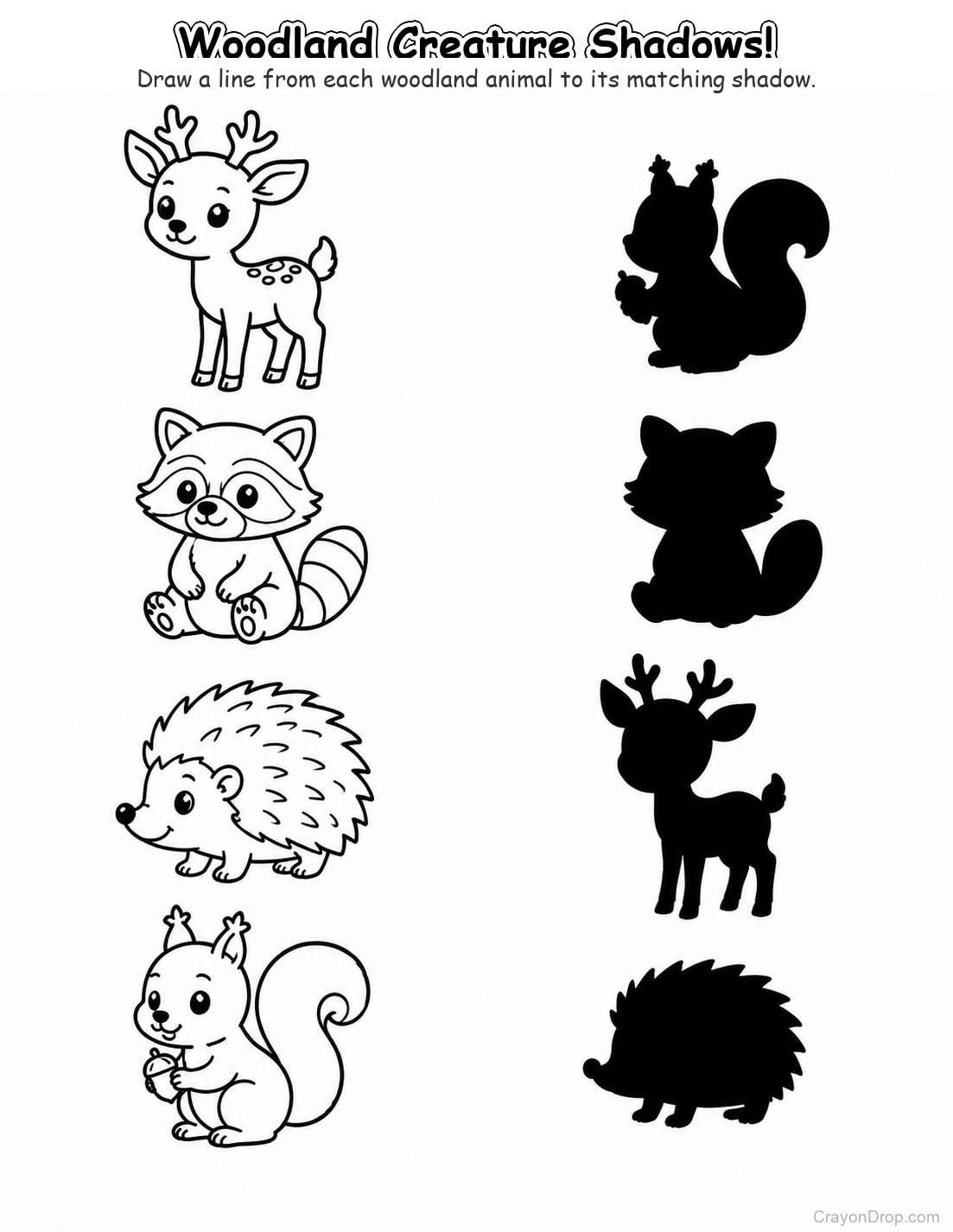 Ap Animals Shadow Match coloring page