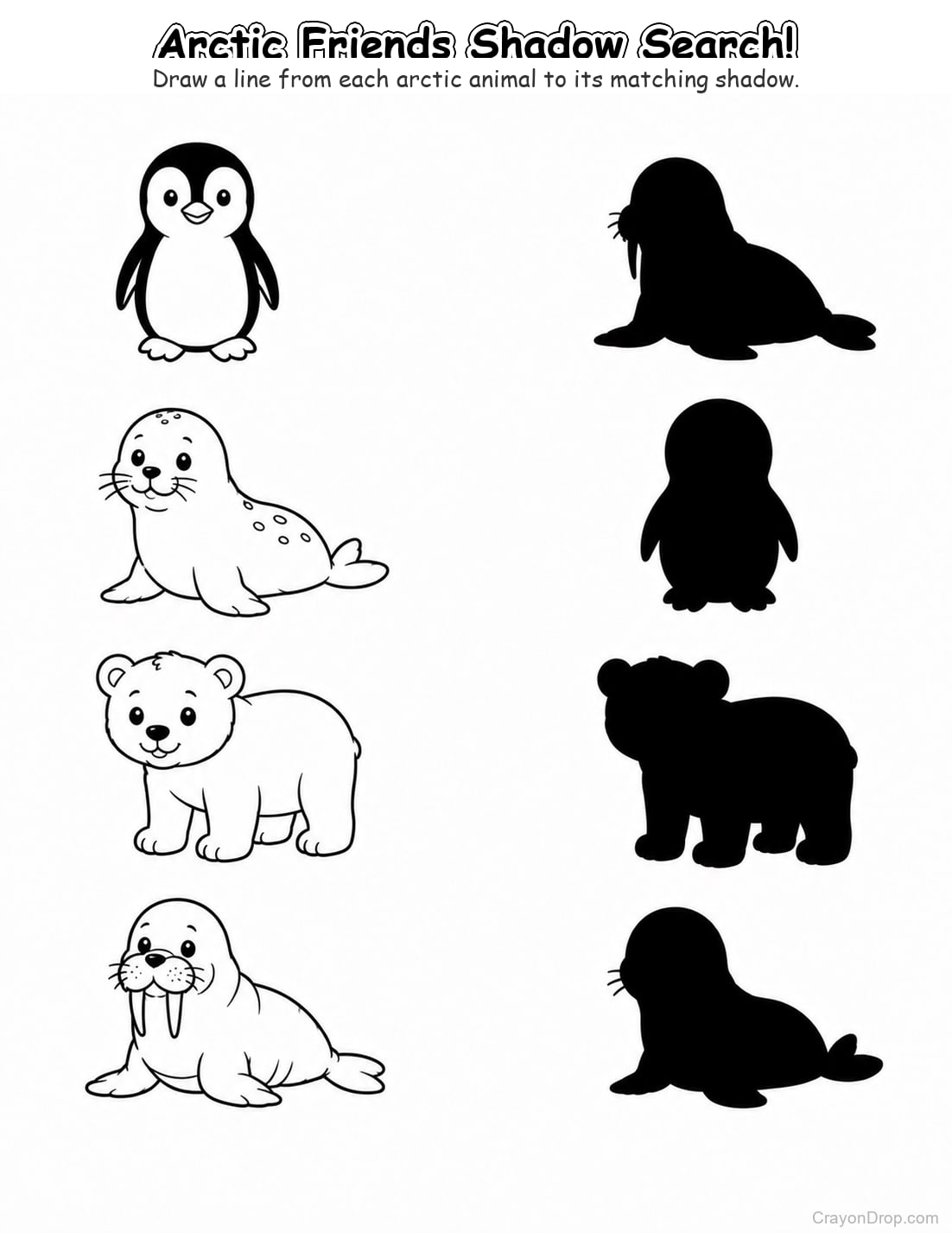 Ap Animals Shadow Match coloring page