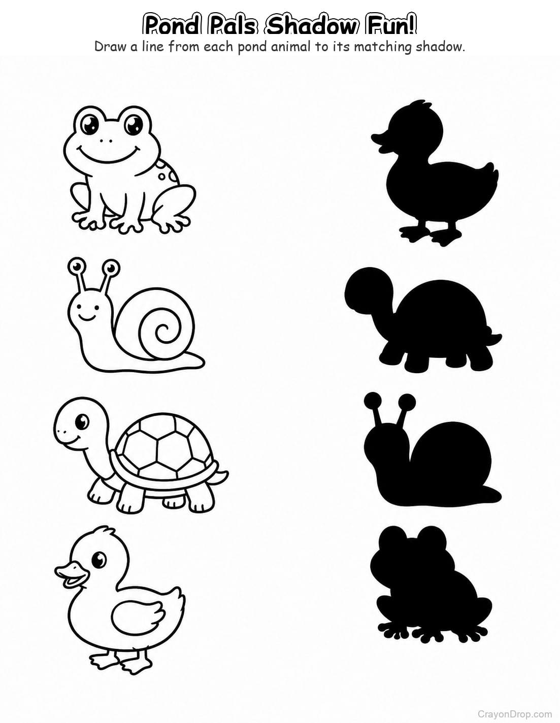 Ap Animals Shadow Match coloring page