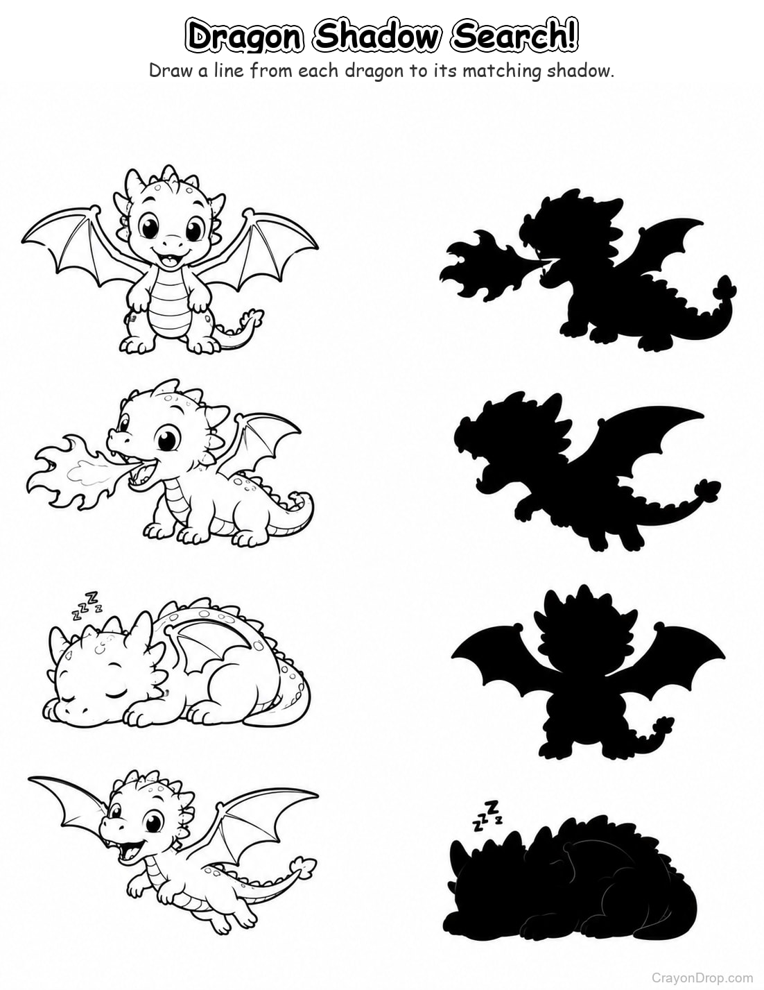 Ap Dragons Shadow Match coloring page