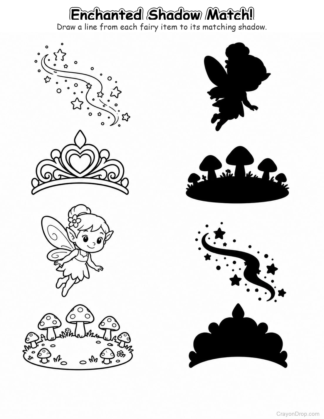Ap Fairies Shadow Match coloring page