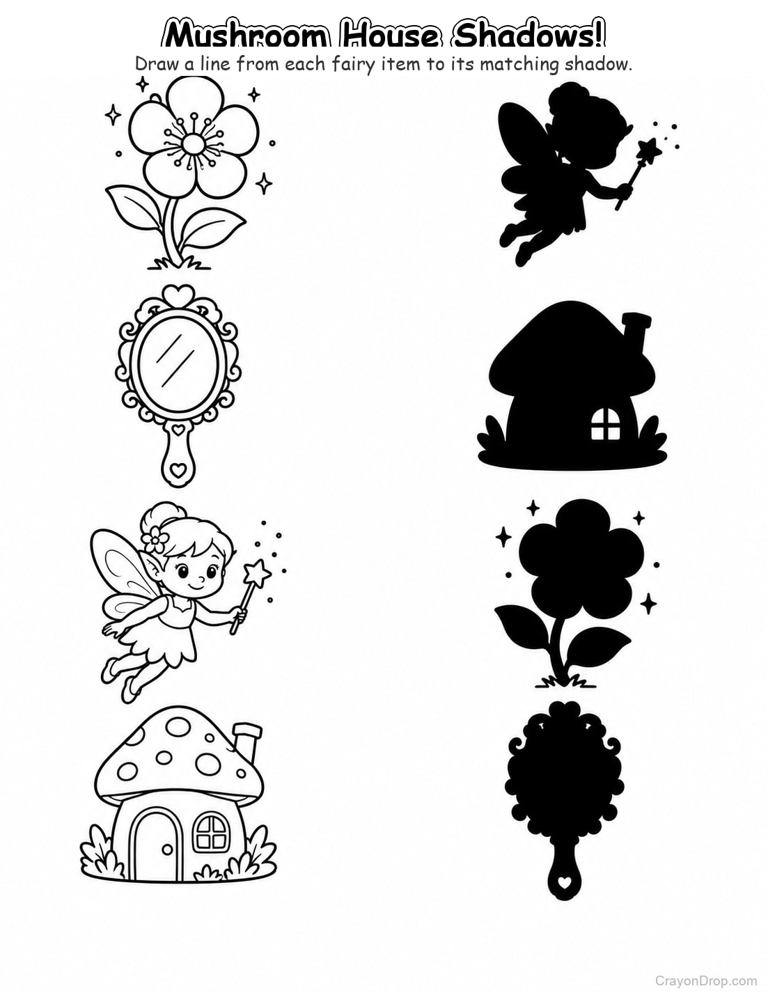 Ap Fairies Shadow Match coloring page
