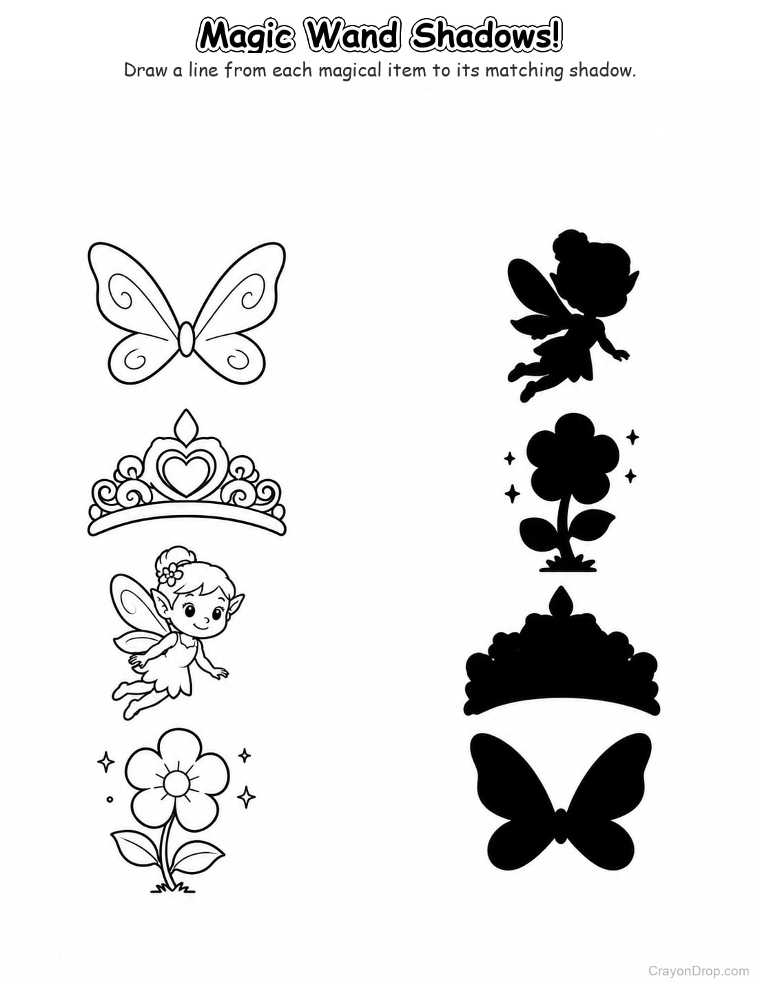 Ap Fairies Shadow Match coloring page