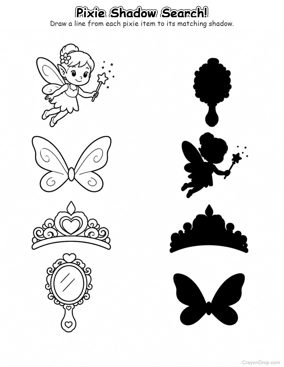 Ap Fairies Shadow Match coloring page