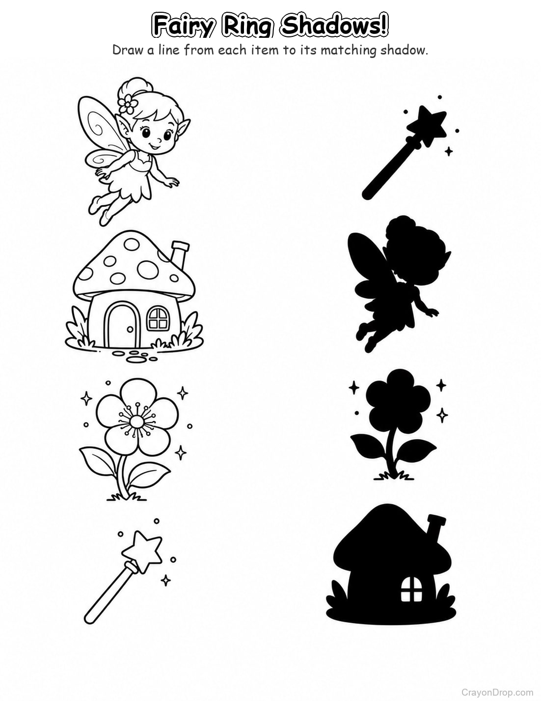 Ap Fairies Shadow Match coloring page