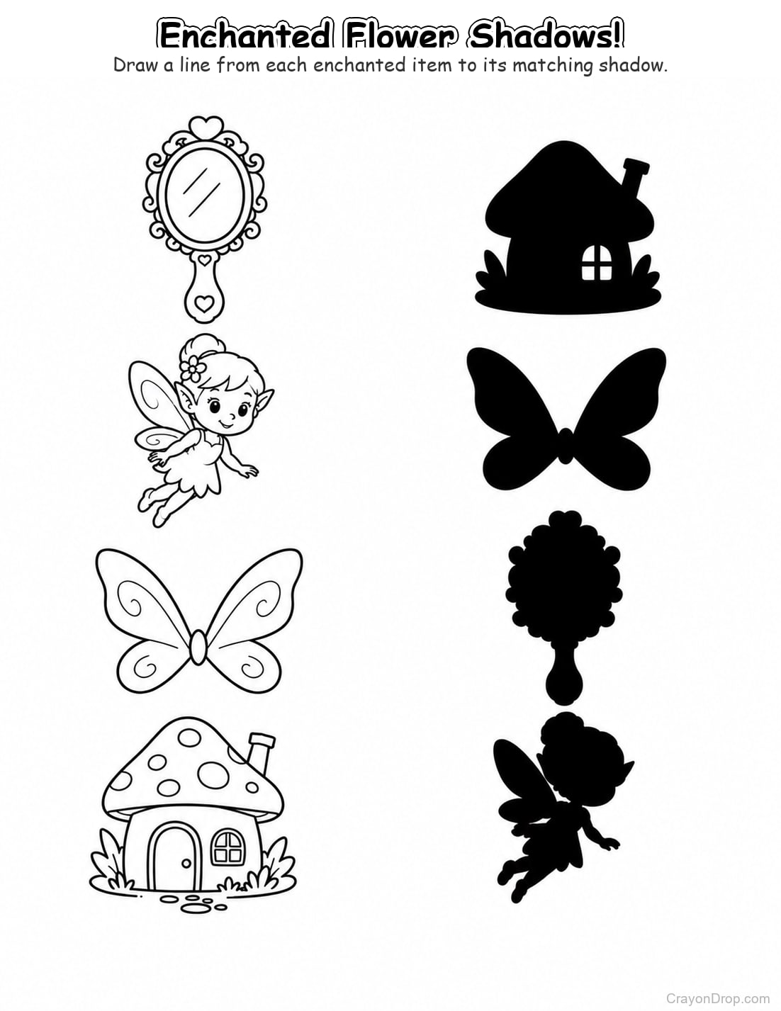 Ap Fairies Shadow Match coloring page