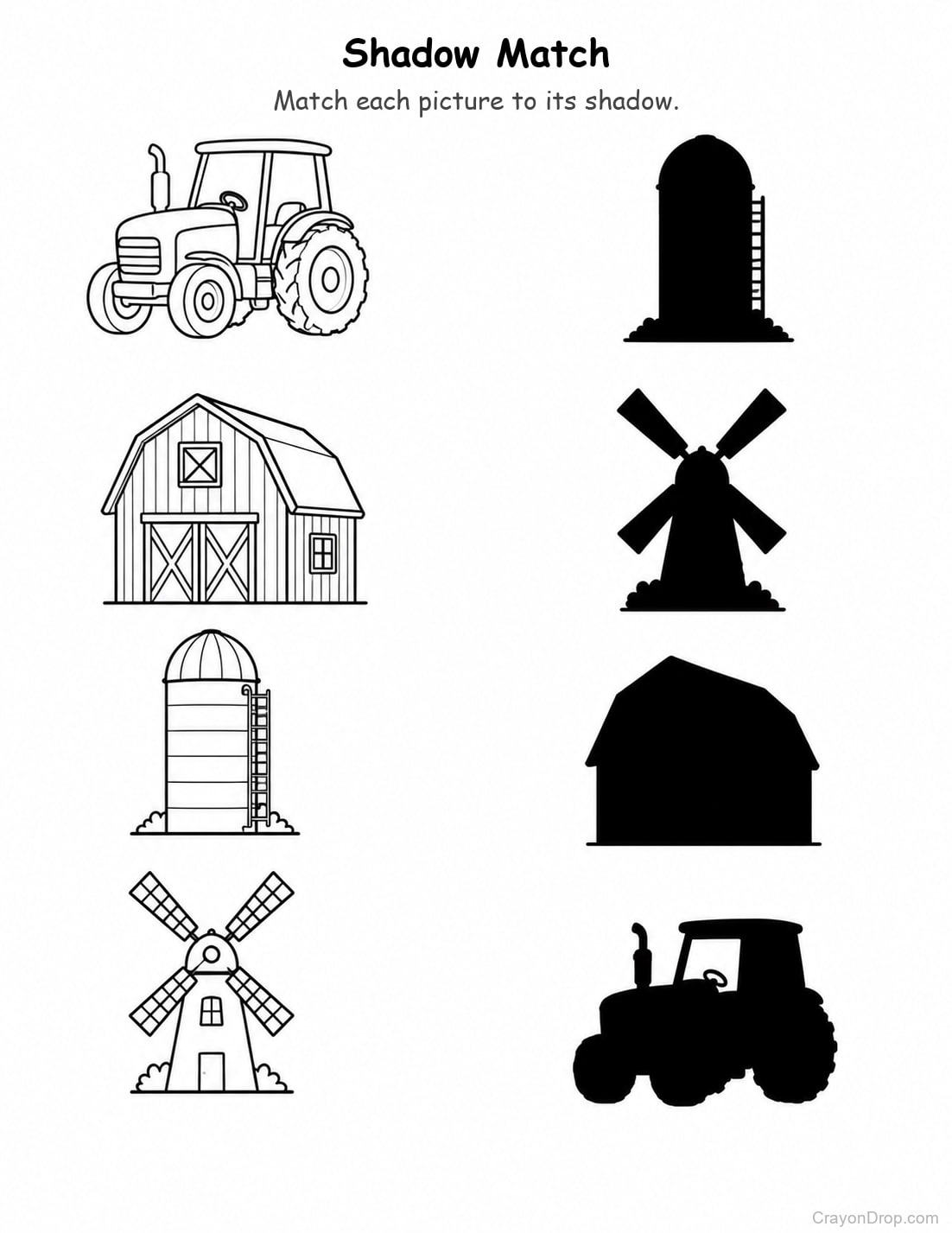 Ap Farm Shadow Match coloring page