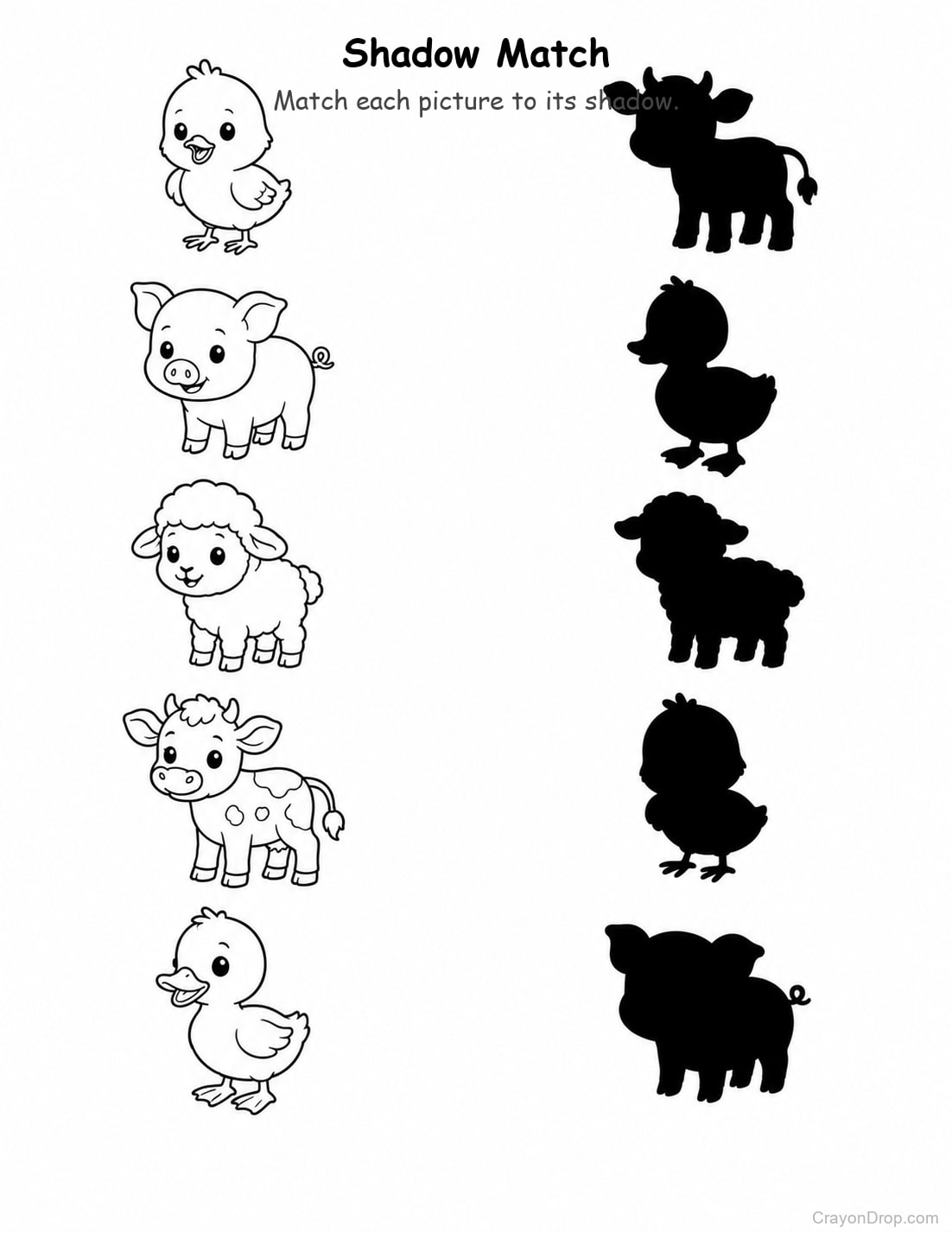 Ap Farm Shadow Match coloring page