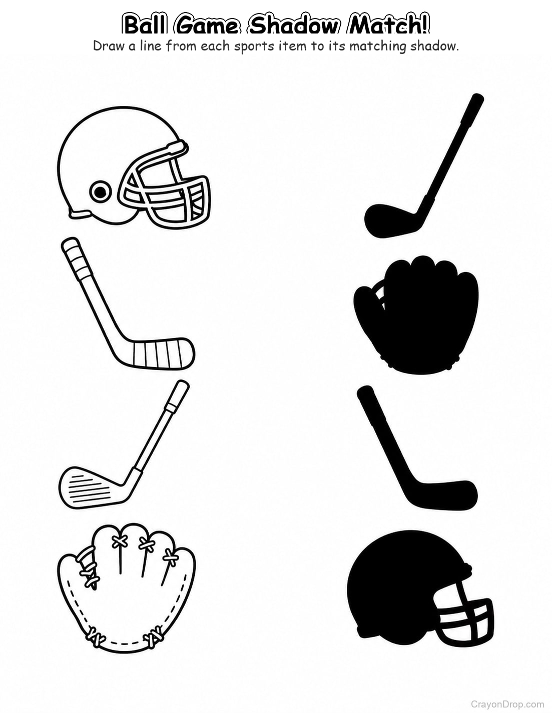 Ap Sports Shadow Match coloring page