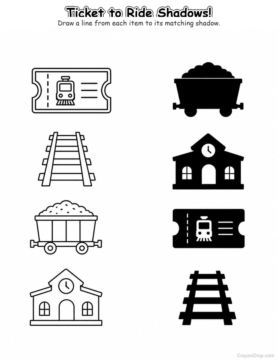 Ap Trains Shadow Match coloring page