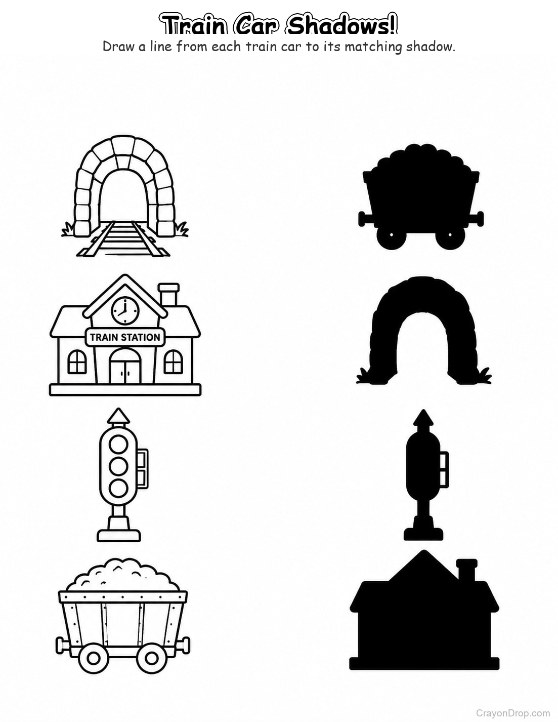Ap Trains Shadow Match coloring page