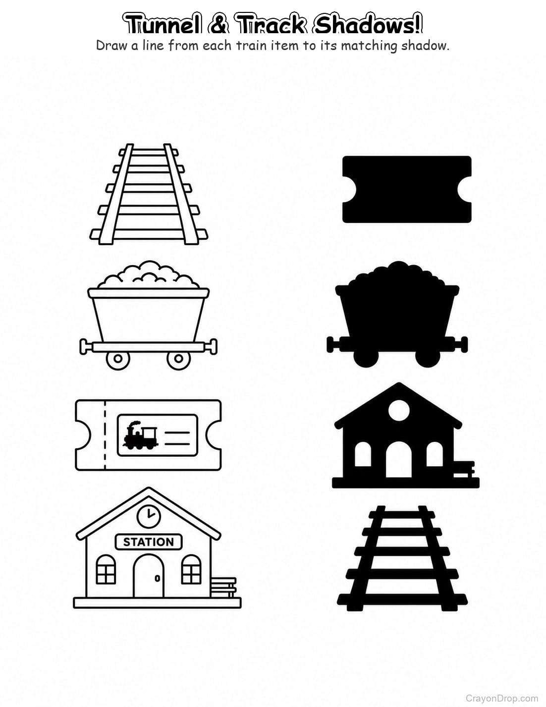 Ap Trains Shadow Match coloring page