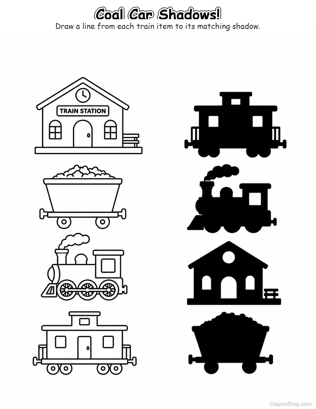 Ap Trains Shadow Match coloring page