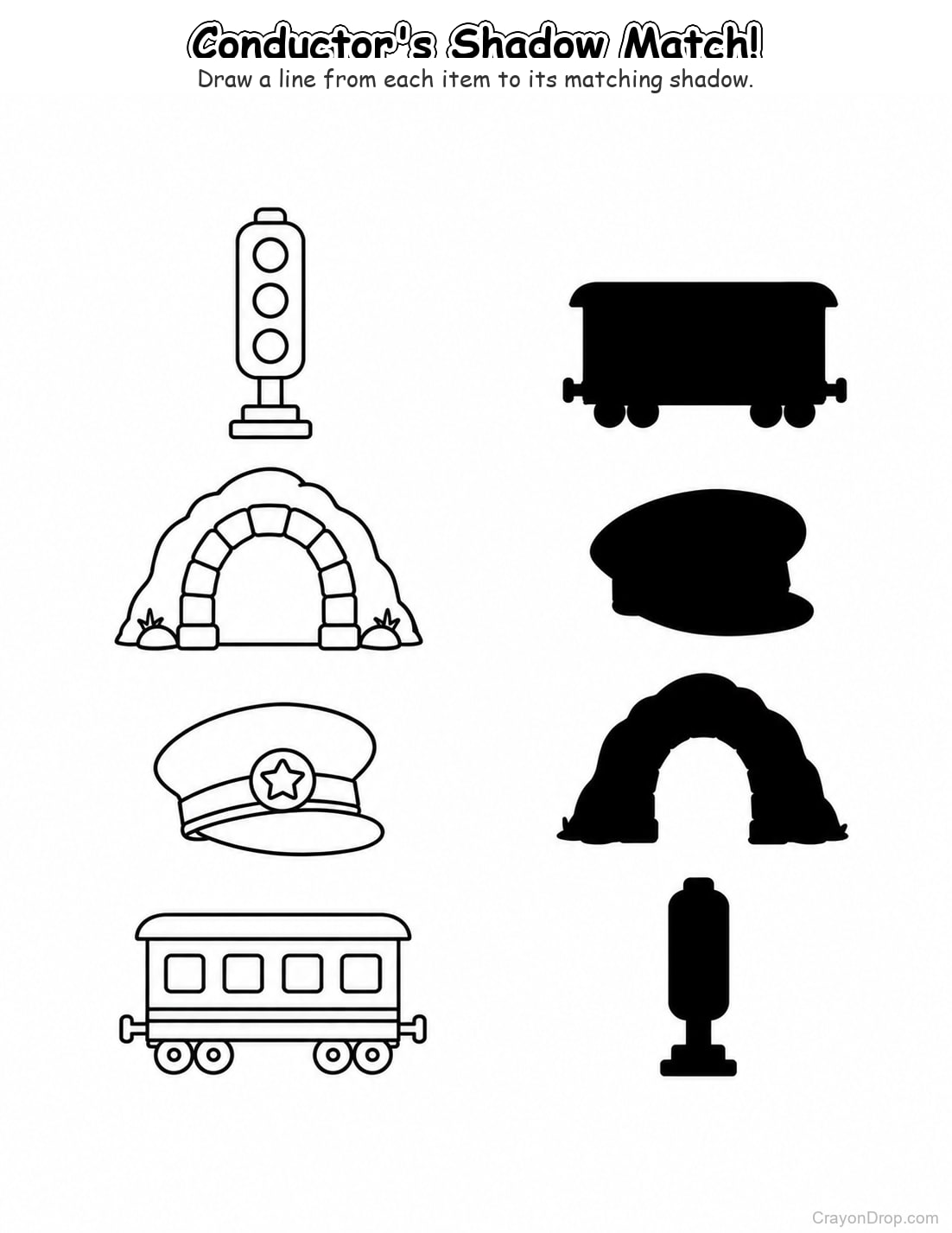Ap Trains Shadow Match coloring page