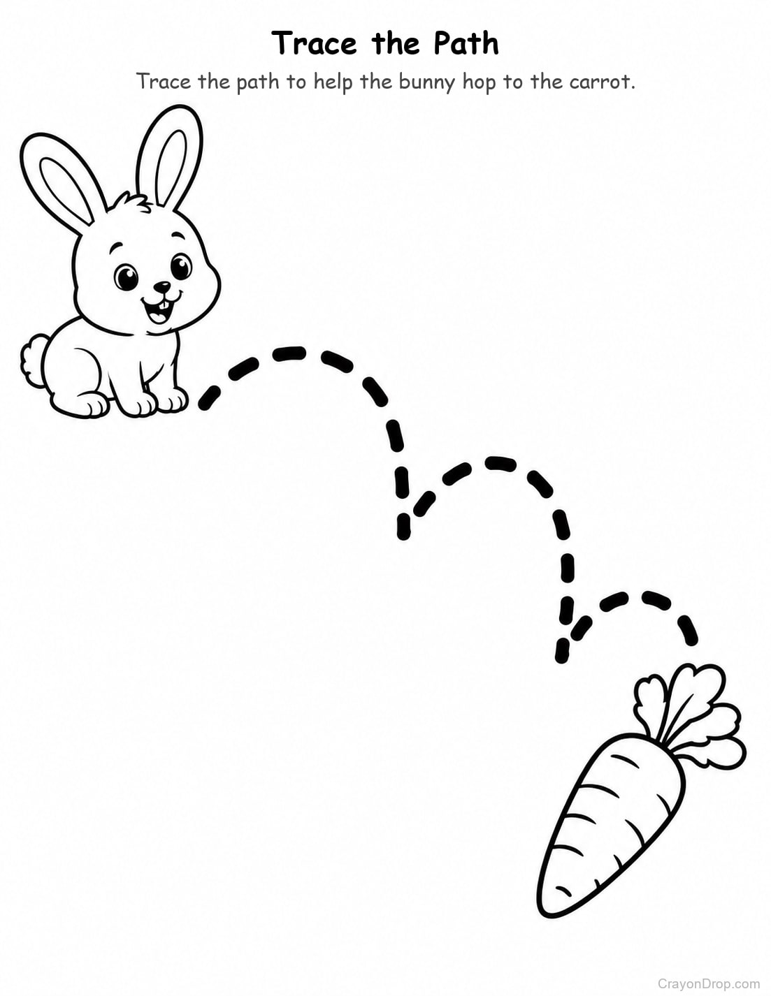 Ap Animals Trace Path Carrot coloring page