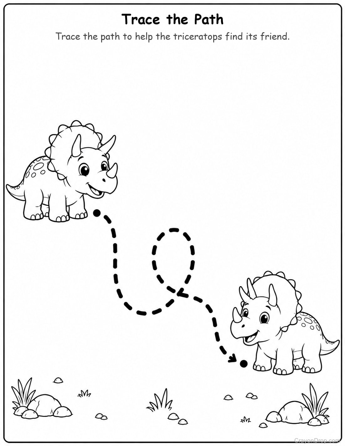 Ap Dino Trace Path Friend coloring page