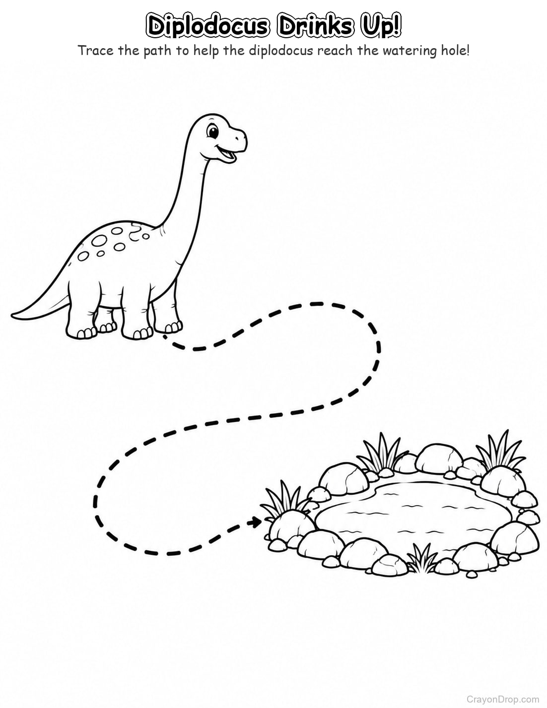 Ap Dinosaurs Trace Path coloring page