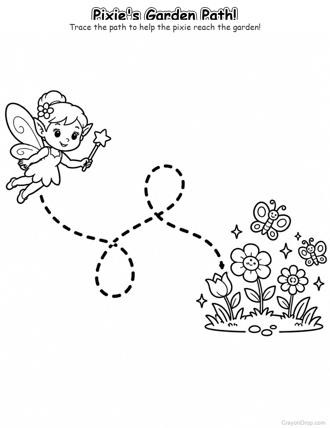 Ap Fairies Trace Path coloring page
