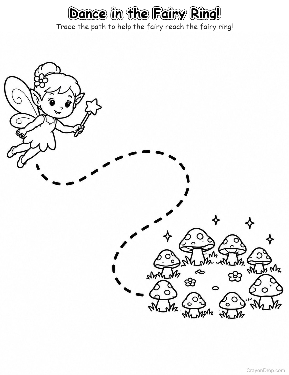 Ap Fairies Trace Path coloring page