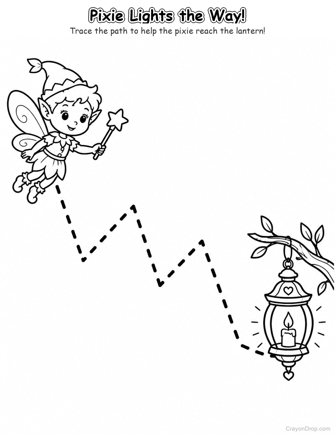 Ap Fairies Trace Path coloring page