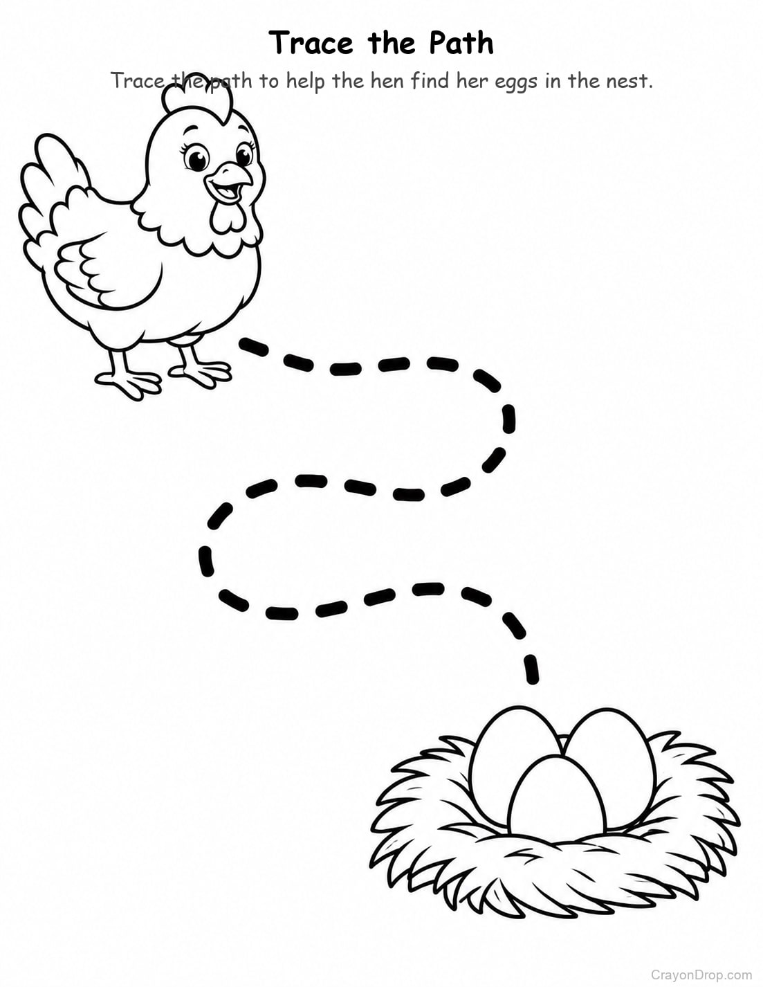 Ap Farm Trace Path Eggs coloring page