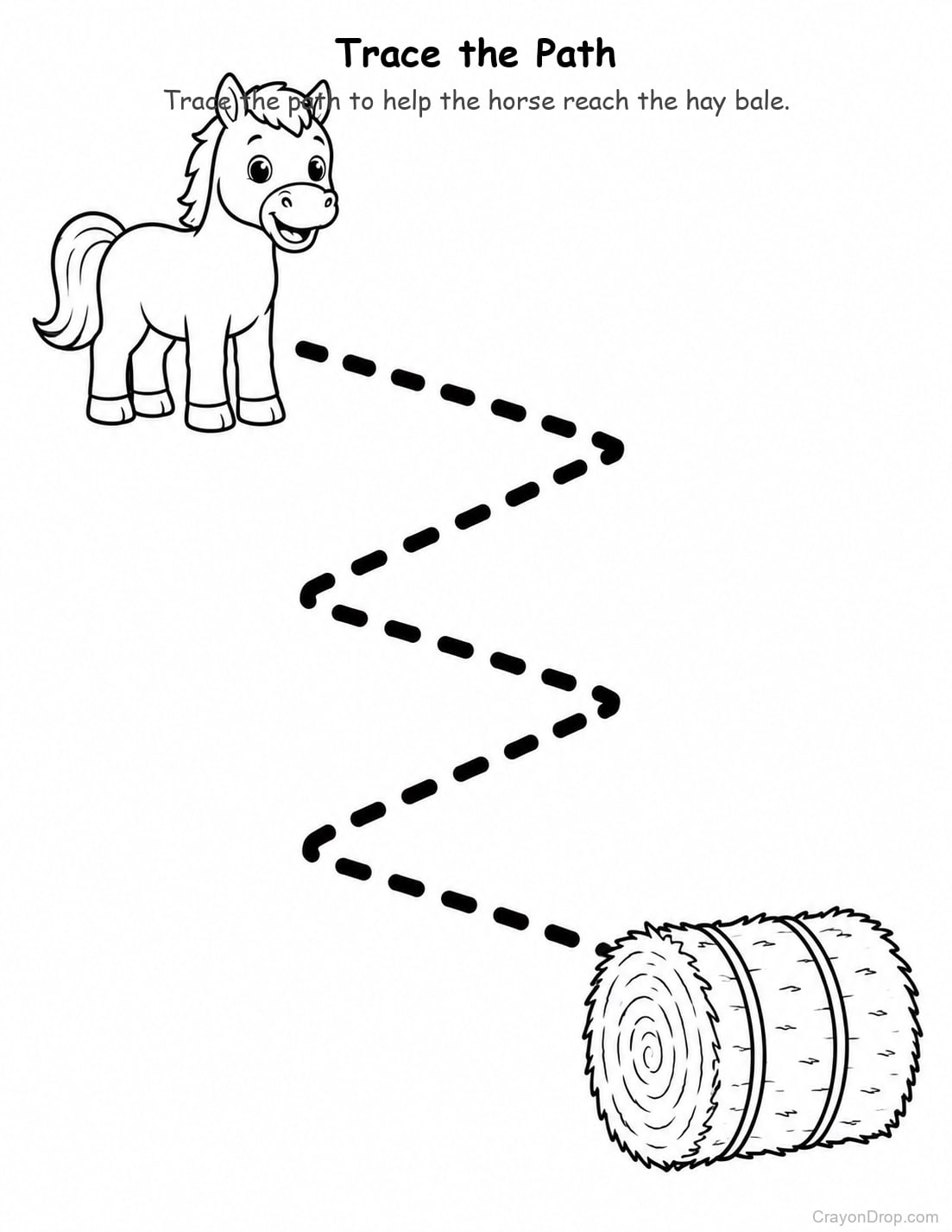 Ap Farm Trace Path Hay coloring page