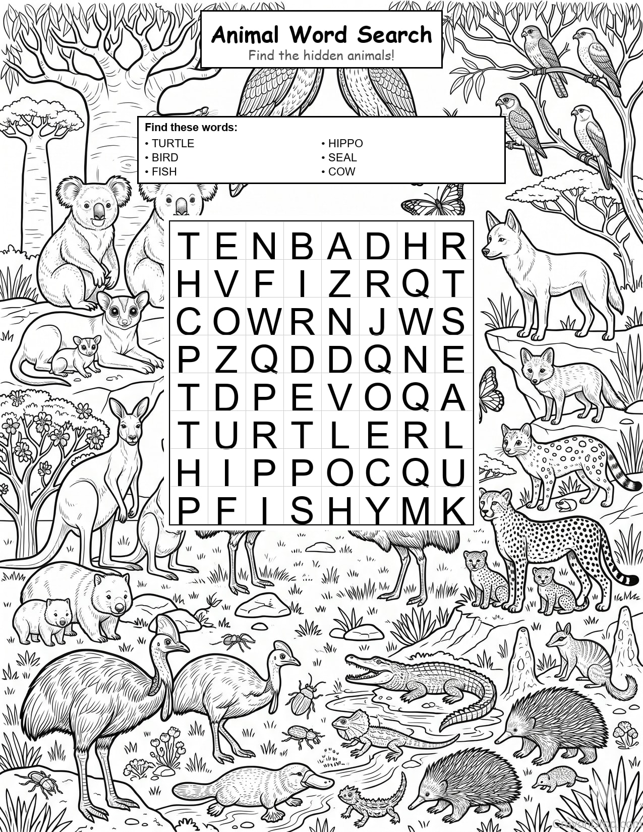 Ws Animals coloring page
